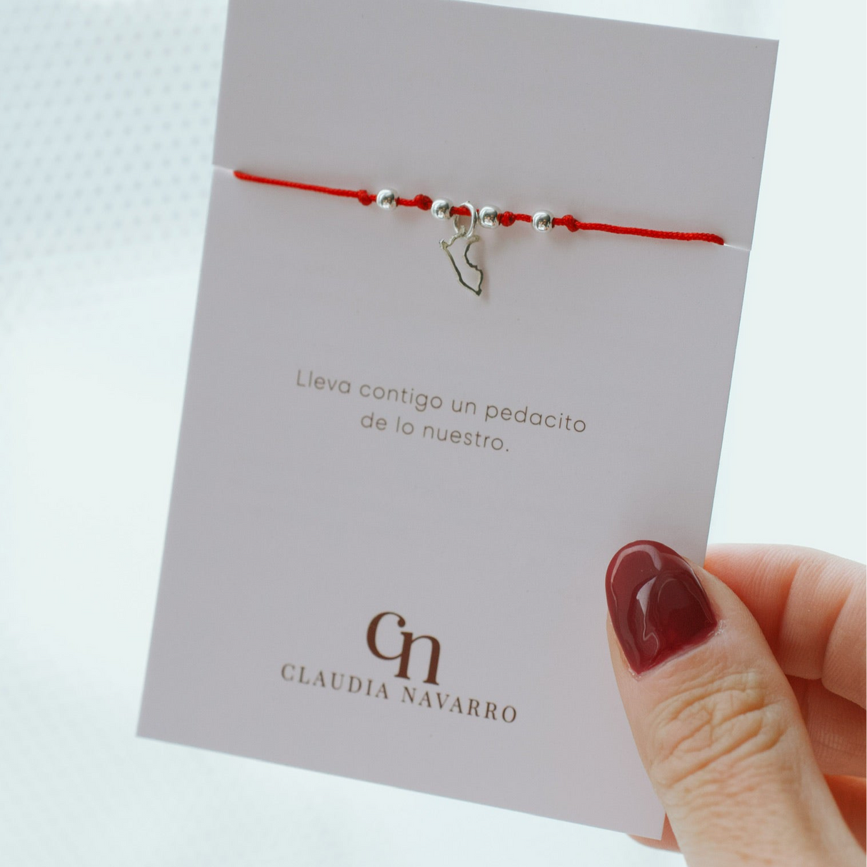 Pulsera Hilo Mini Mapa - Silver