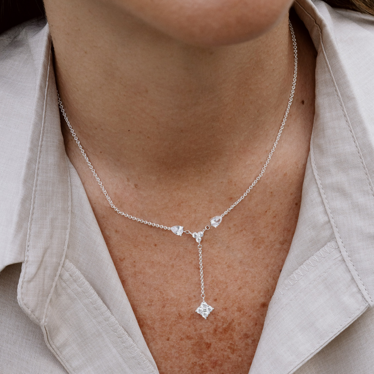 COLLAR CZ LUNEA SILVER