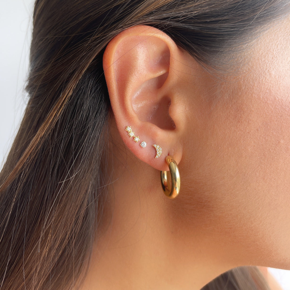 Stud Triple Star 18K