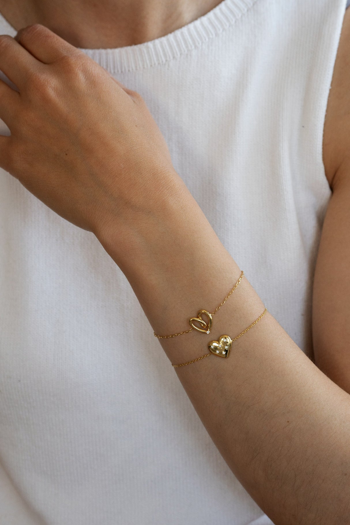 Pulsera Cz Corazon Pop Gold