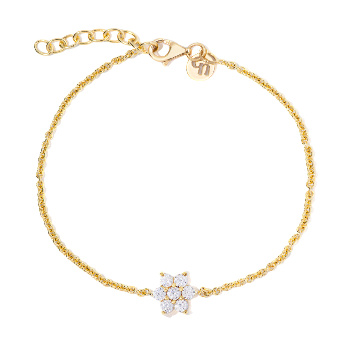 Pulsera Cz Roseta Gold