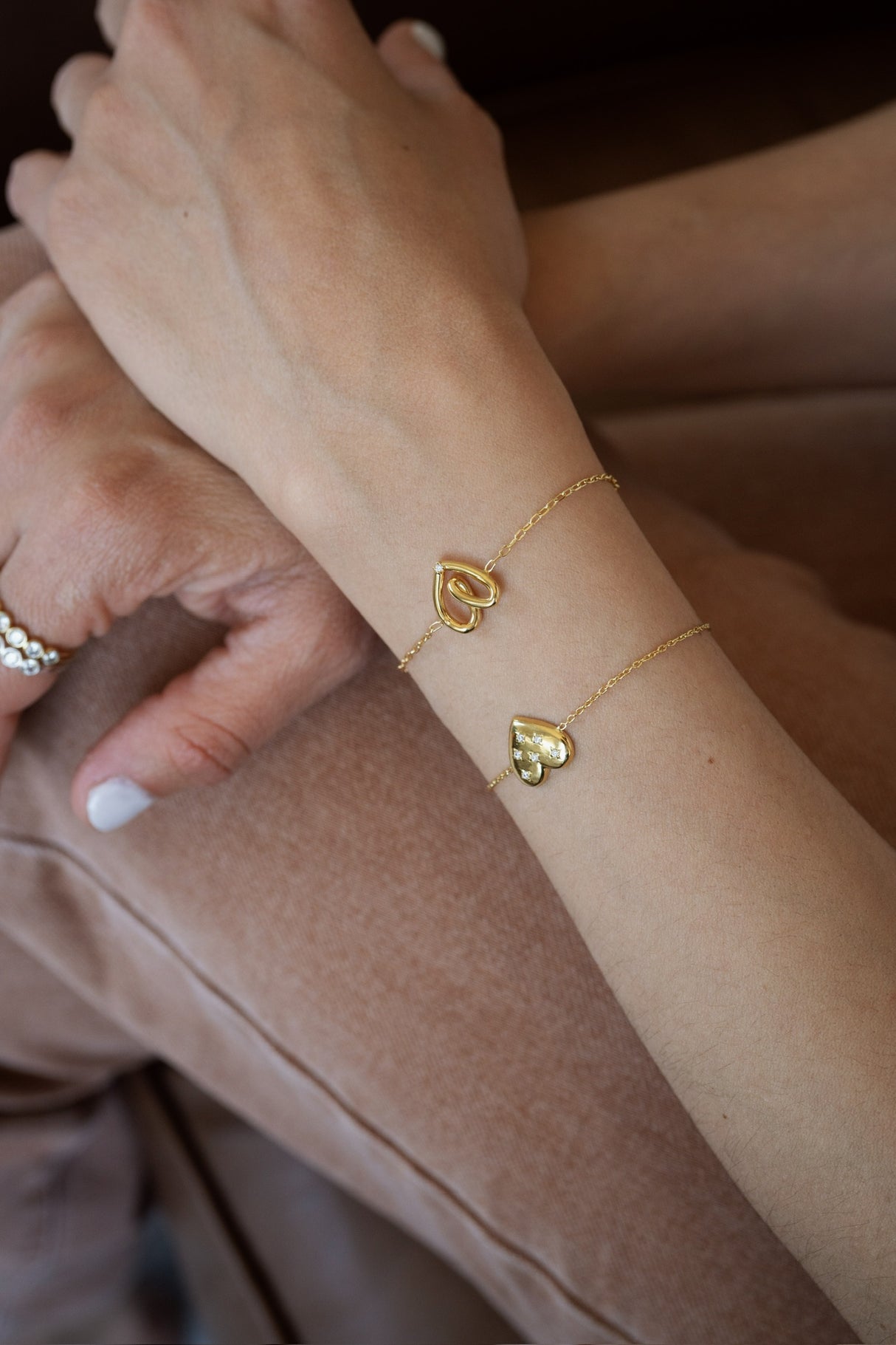 Pulsera Cz Corazon Pop Gold