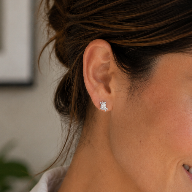 Arete Cz Viviane Silver