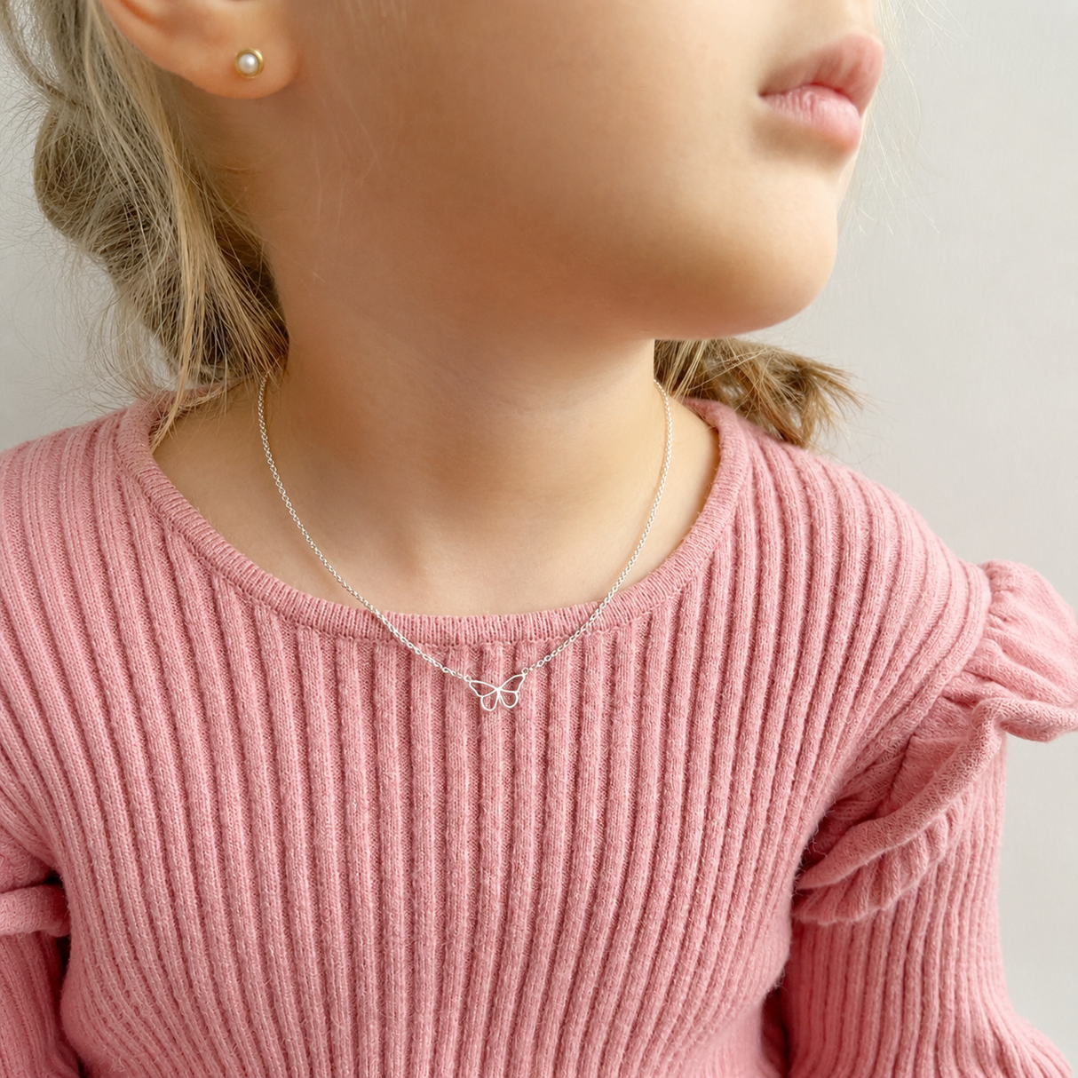 Collar Kids Mariposa2 Silver