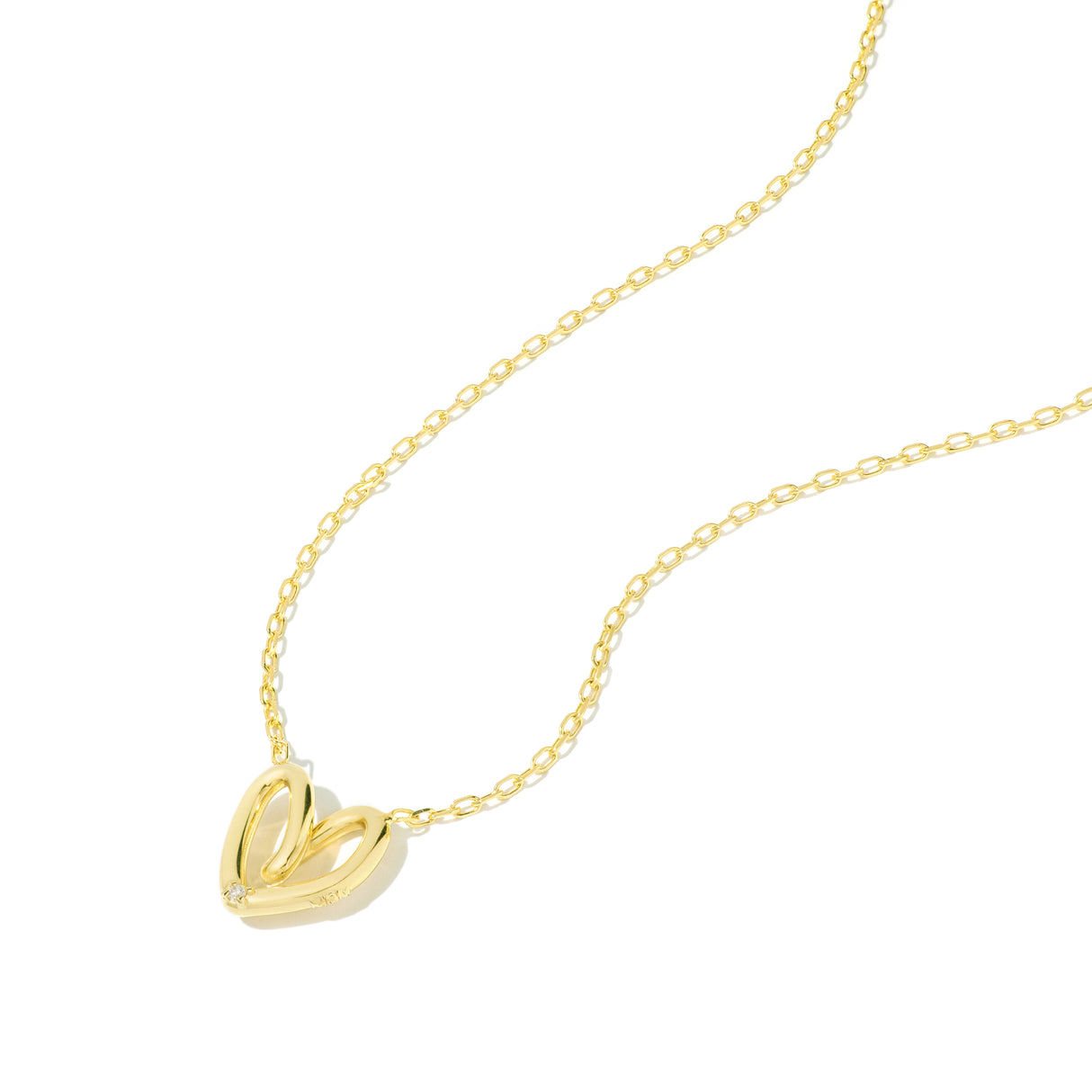 Collar Cz Corazon Twist Mom Gold