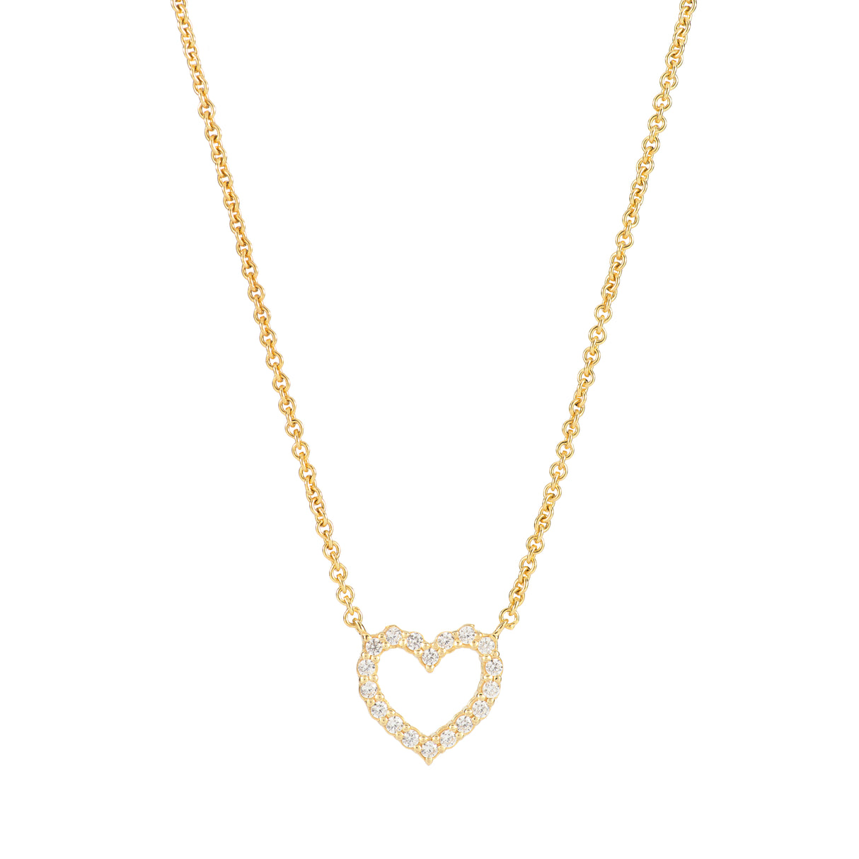 Collar Cz Corazon Halo Gold