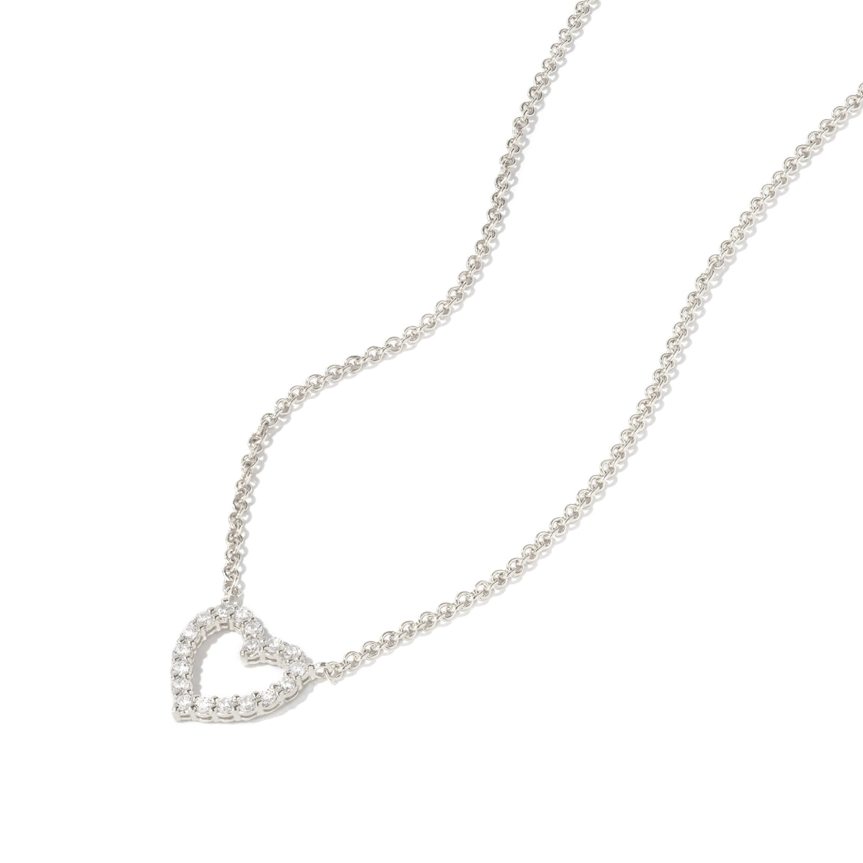 Collar Cz Corazon Halo Silver