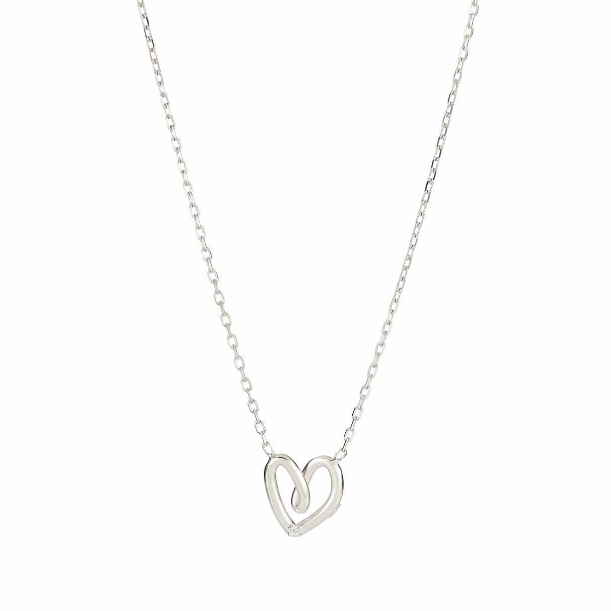 Collar Cz Corazon Twist Mom Silver