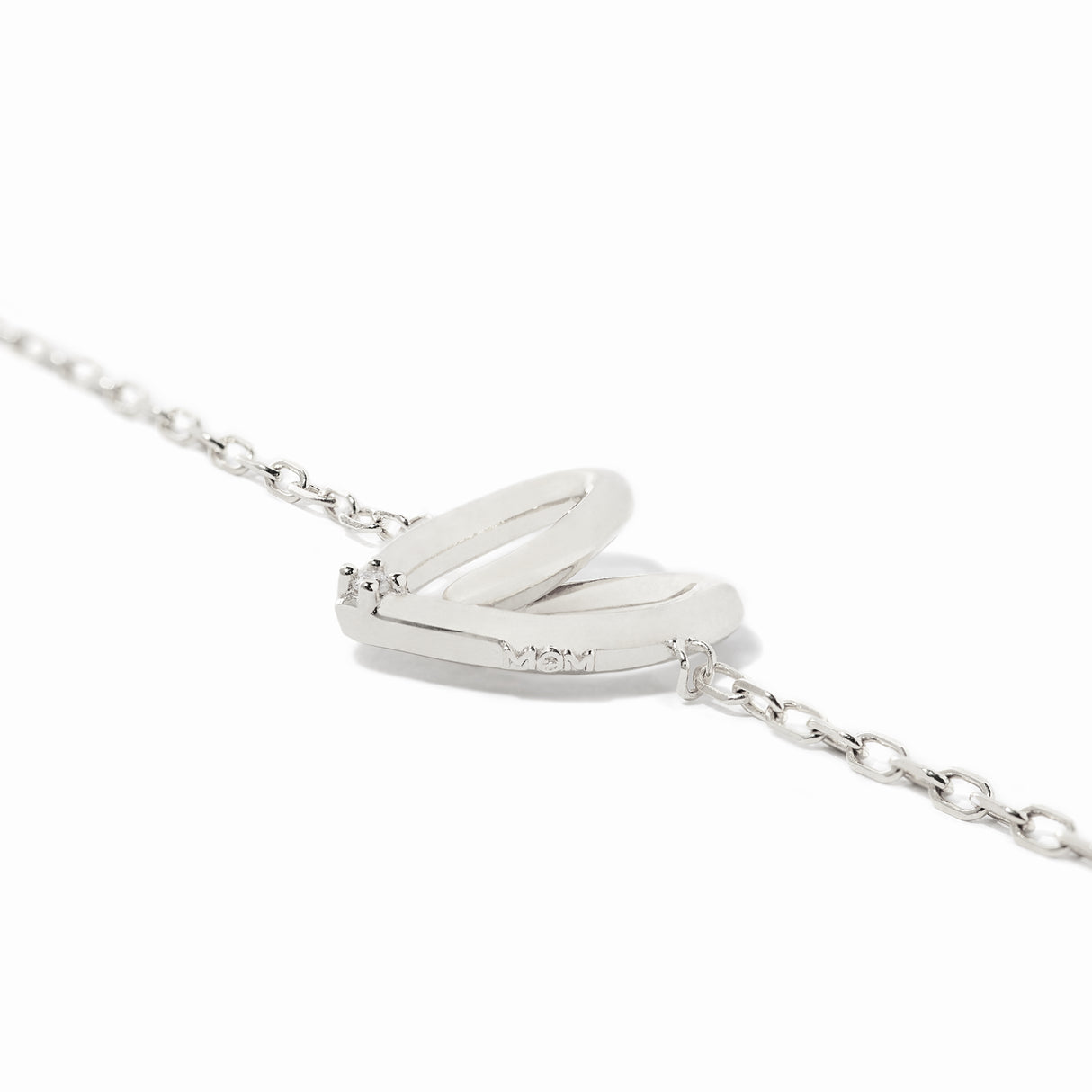 Pulsera Cz Corazon Twist Mom Silver