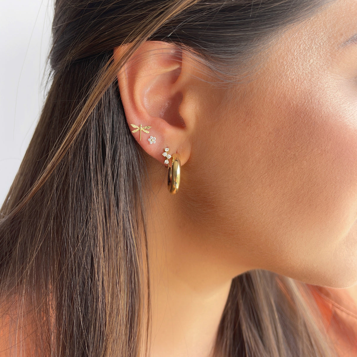 Stud Dragonfly 18K