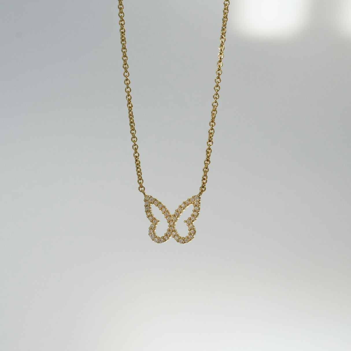 Collar Cz Mariposa Halo Gold