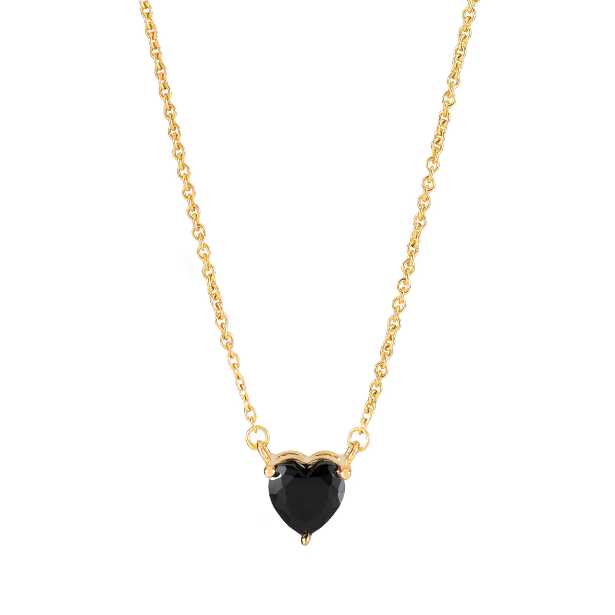 Collar Cz Corazon Prisma Black Gold