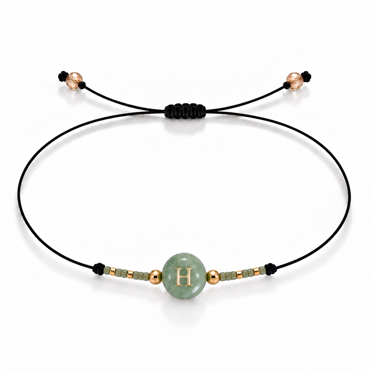 PULSERA HILO AVENTURINA GOLD