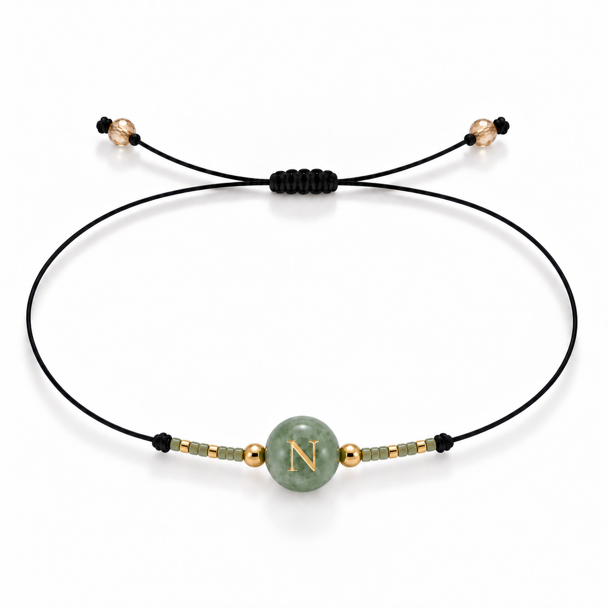 PULSERA HILO AVENTURINA GOLD