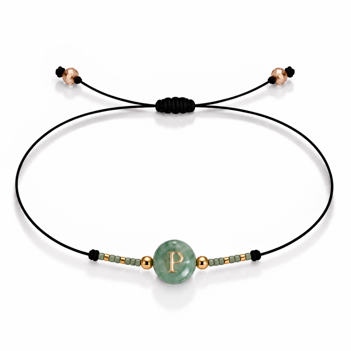 PULSERA HILO AVENTURINA GOLD