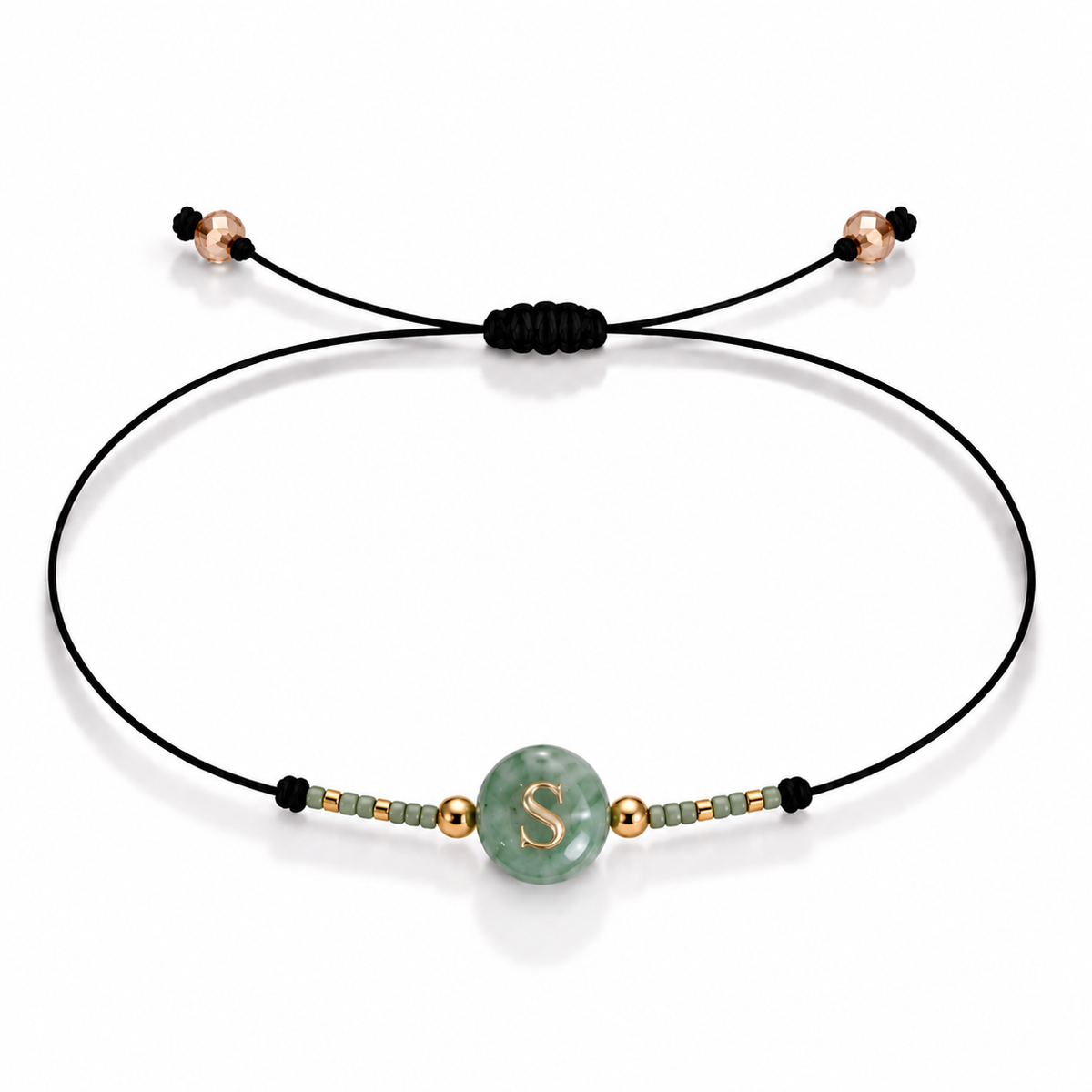 PULSERA HILO AVENTURINA GOLD