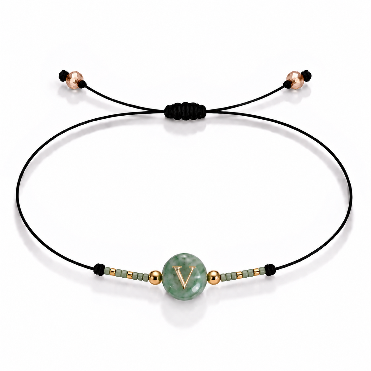 PULSERA HILO AVENTURINA GOLD