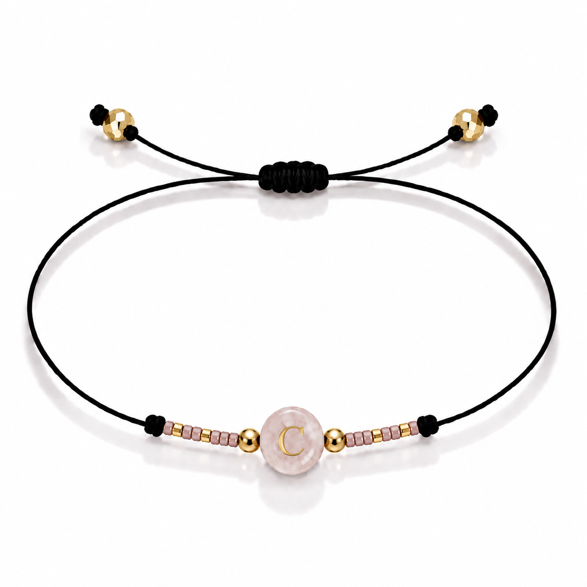 PULSERA HILO QUARZO ROSA GOLD
