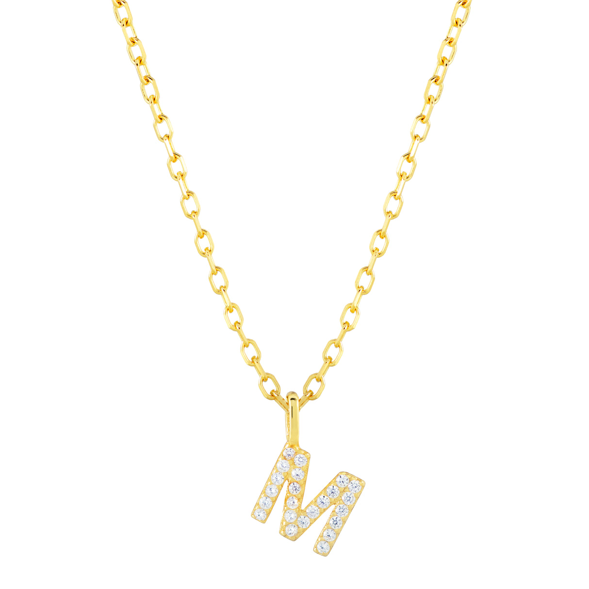 Collar CZ Monogram Gold