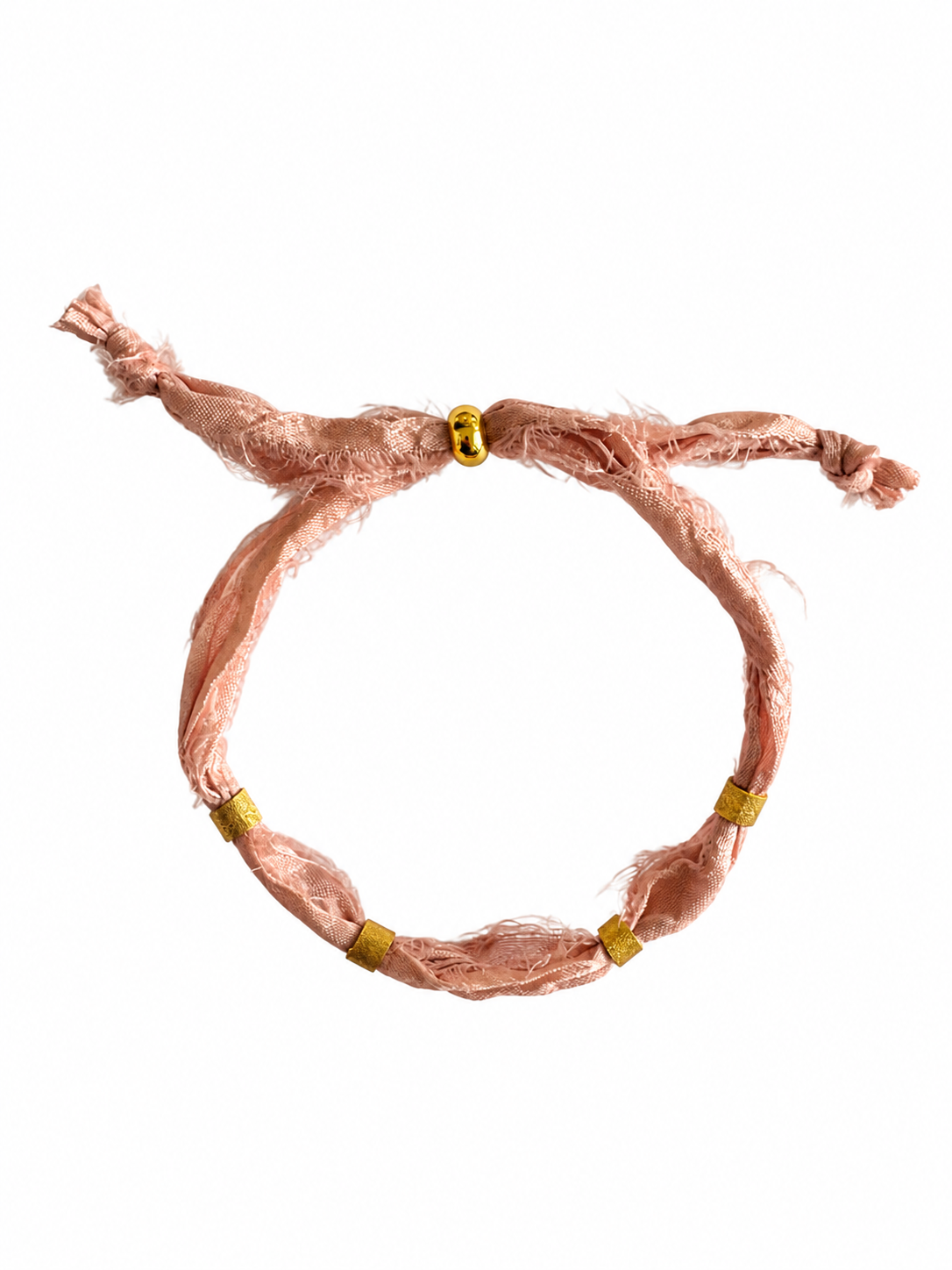 PULSERA SILK THE BLUSH - BEADS GOLD