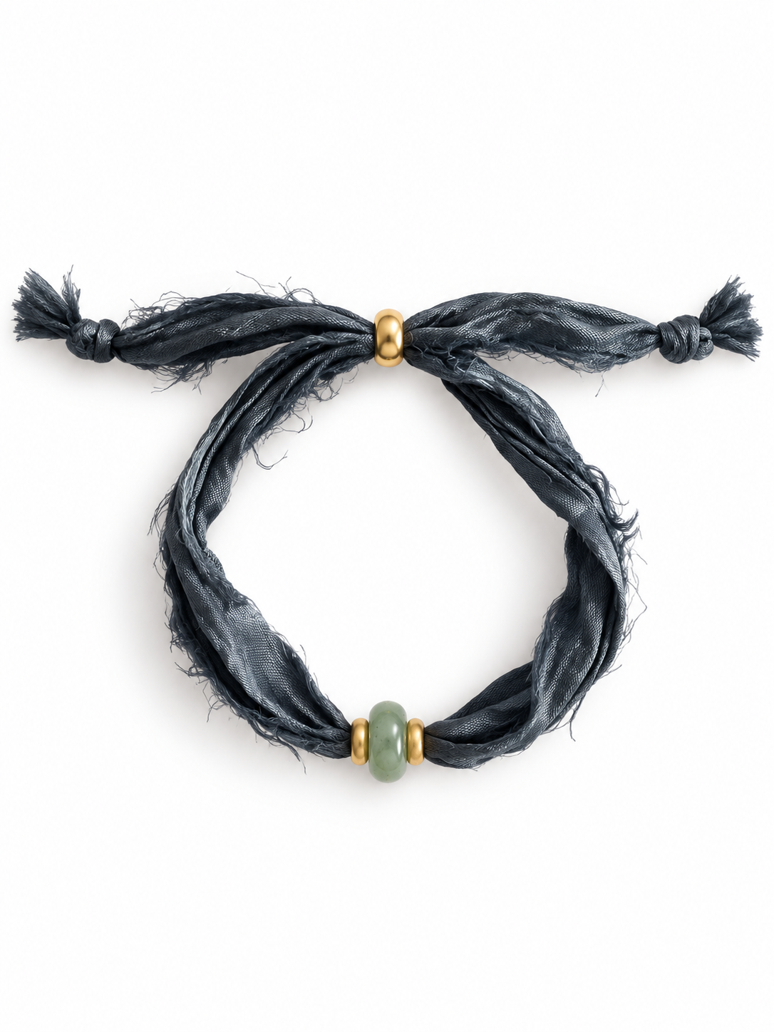 PULSERA SILK THE DENIM - AVENTURINA GOLD