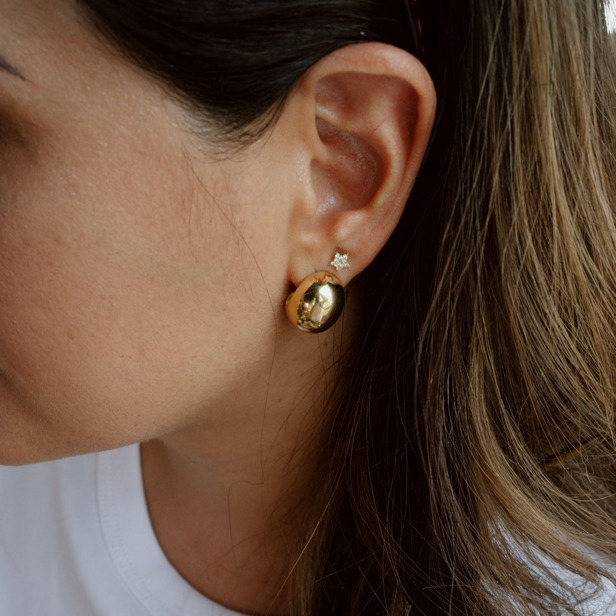 Stud Pave Star 18K
