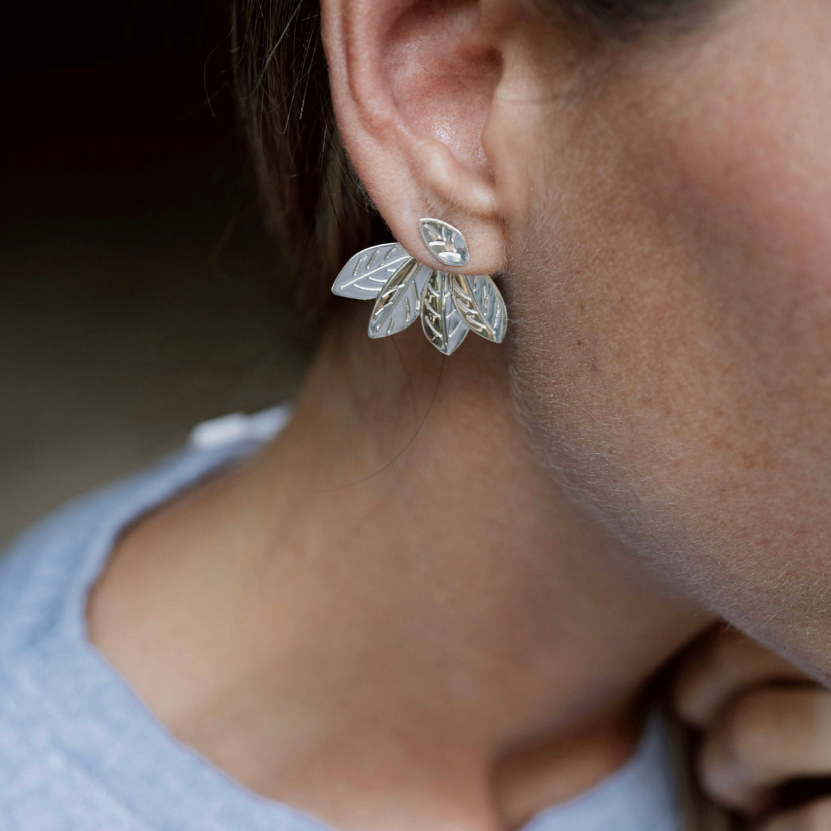 Earjacket Petal Silver