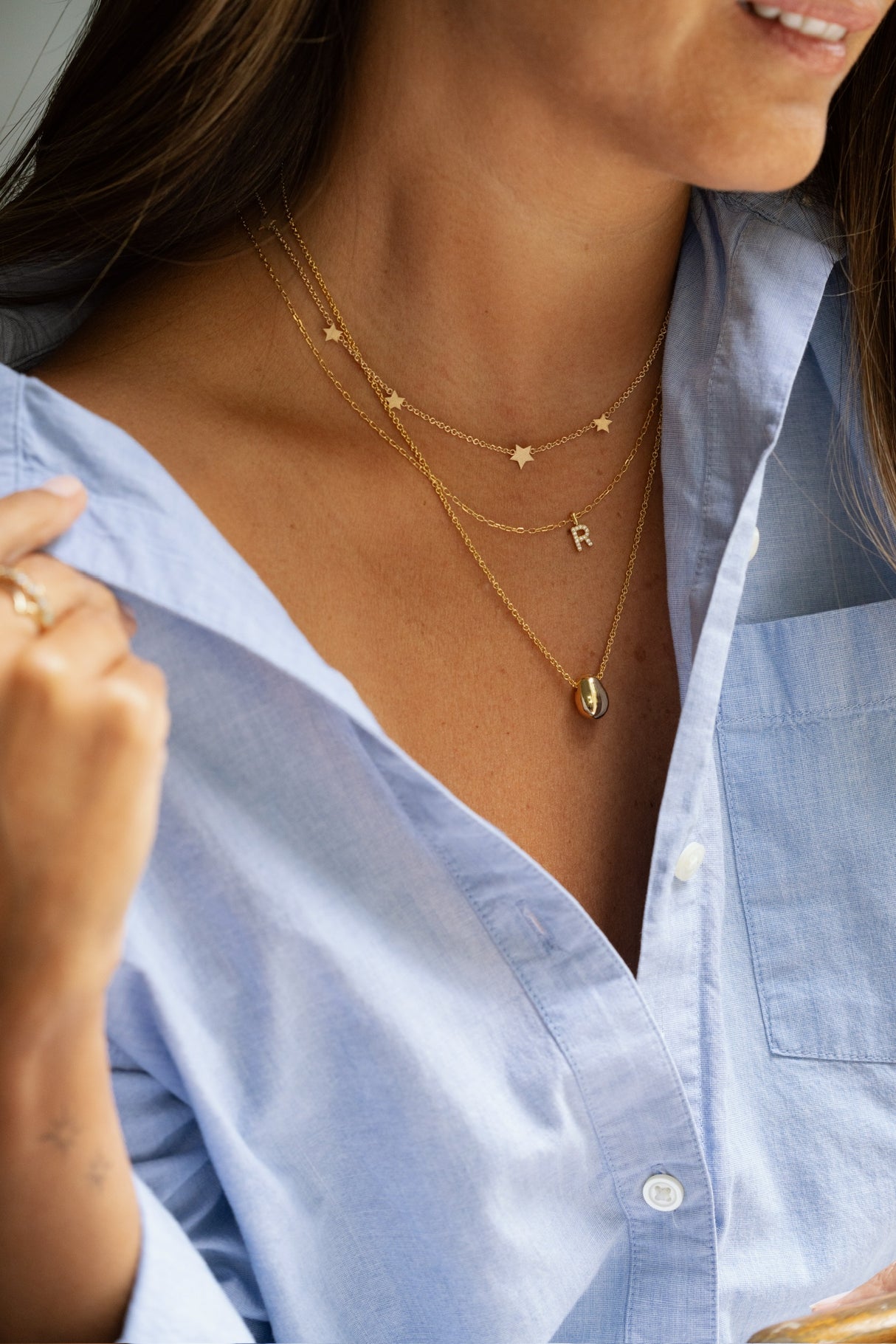 Collar CZ Monogram Gold