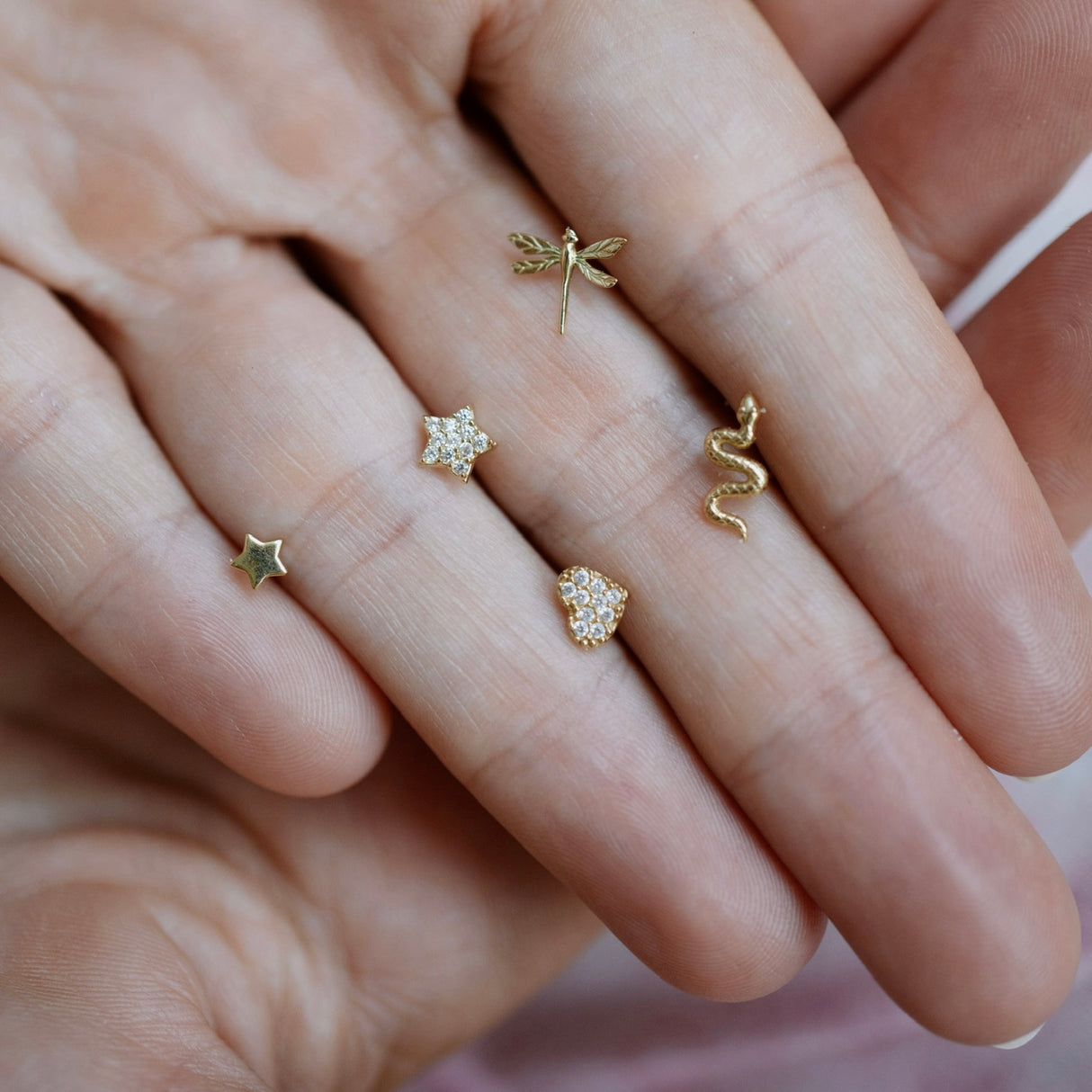 Stud Dragonfly 18K