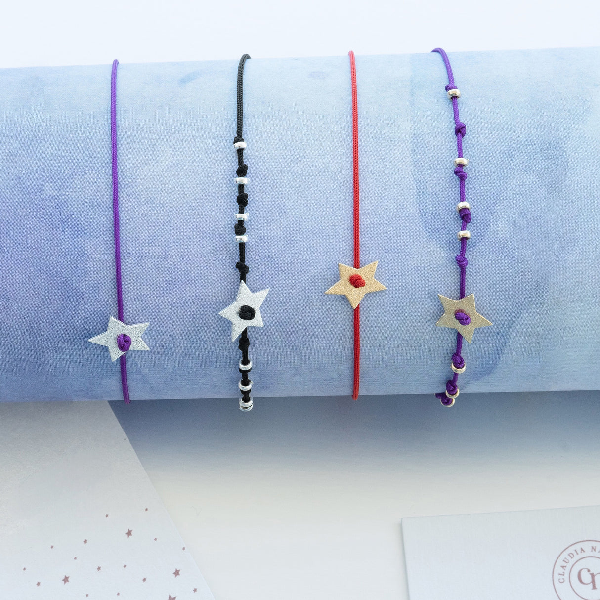 Pulsera Hilo Magia Puntos - Silver Negro