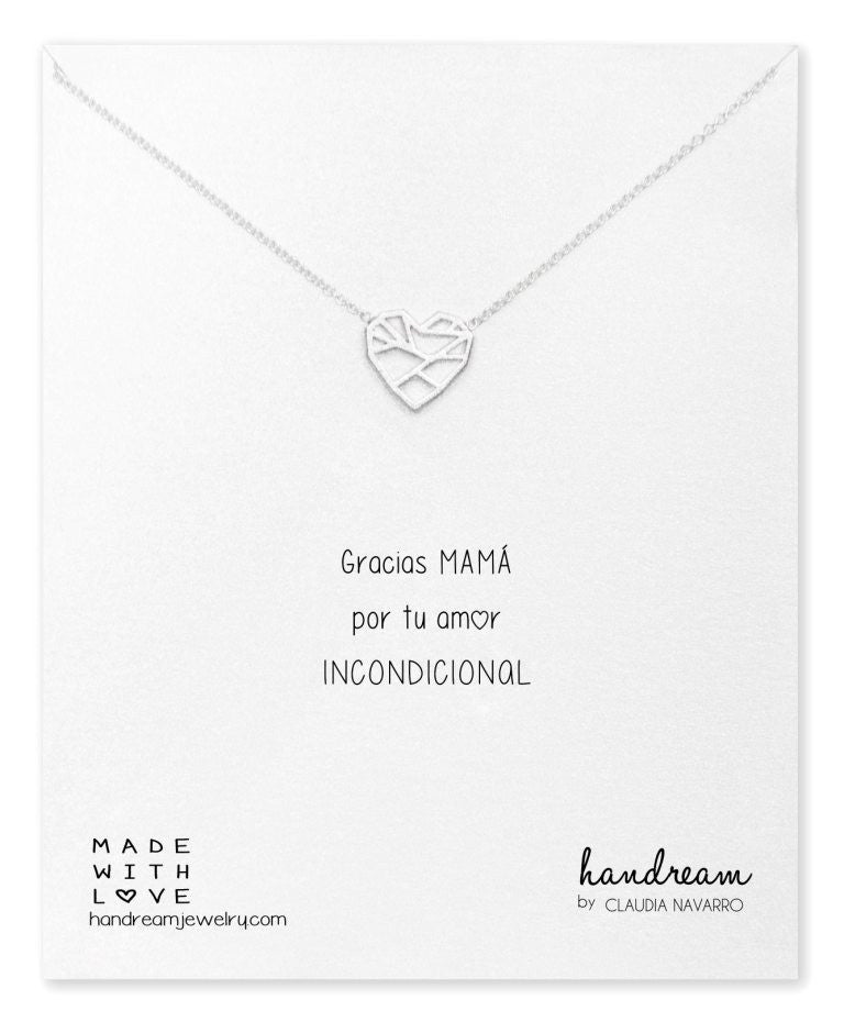 Collar Corazón Geo MAMA Silver