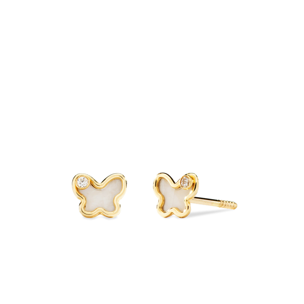 Arete Baby Mariposa Nacar Luz 14K