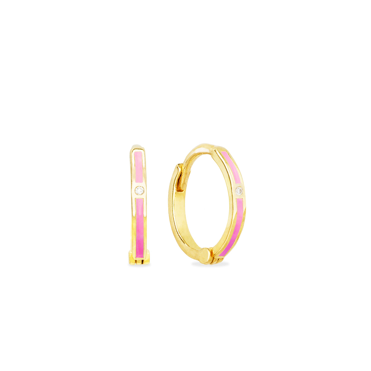 Argollas Kids 9mm Luz Rosa 14K