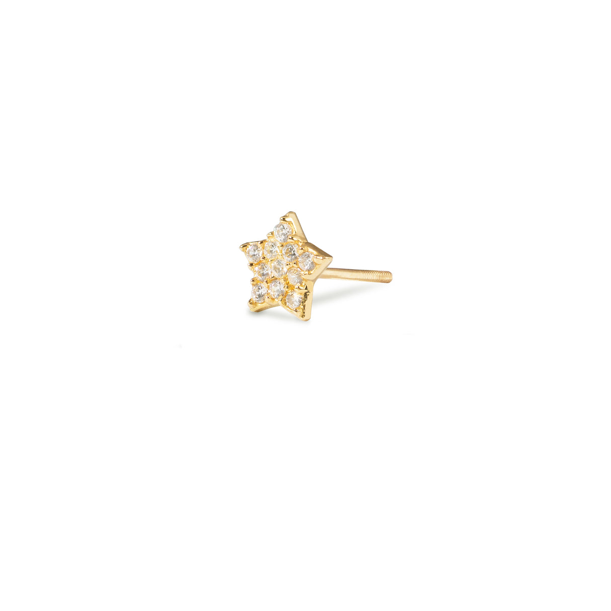 Stud Pave Star 18K