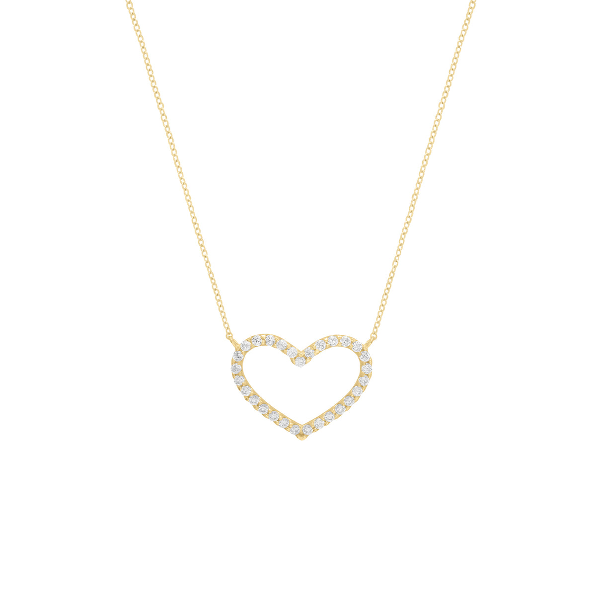 Collar Heart CZ 18k