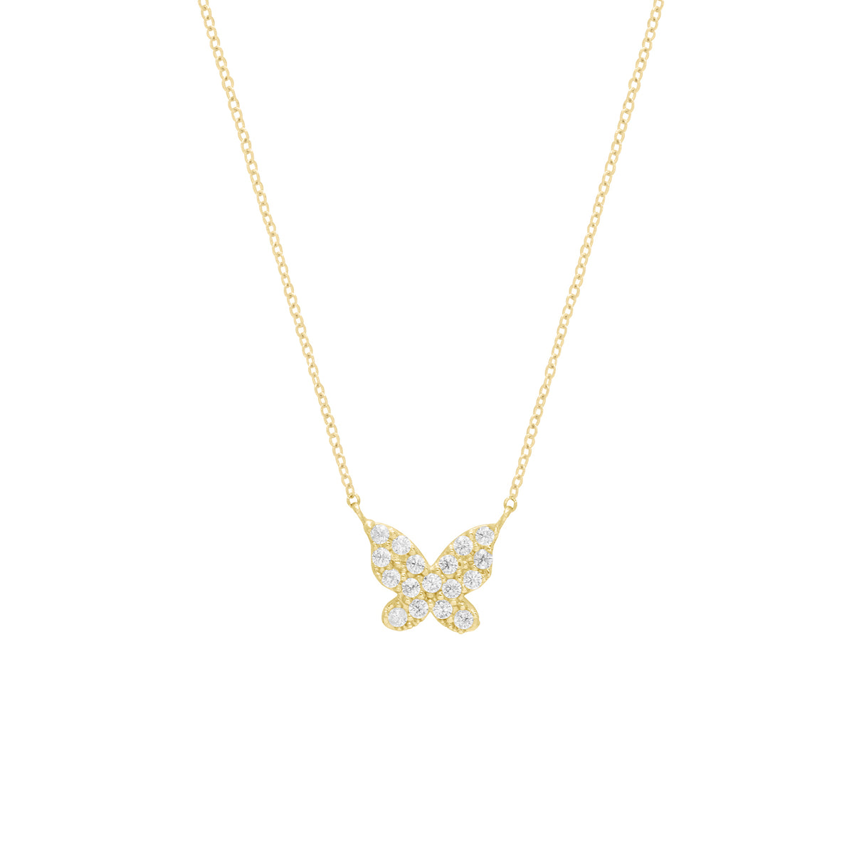 Collar Mini Butterfly CZ 18k