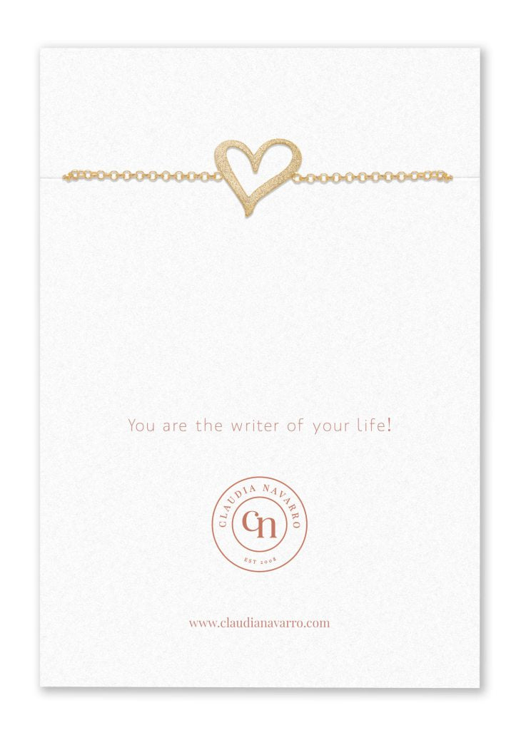 Pulsera Corazon Dibujado Gold