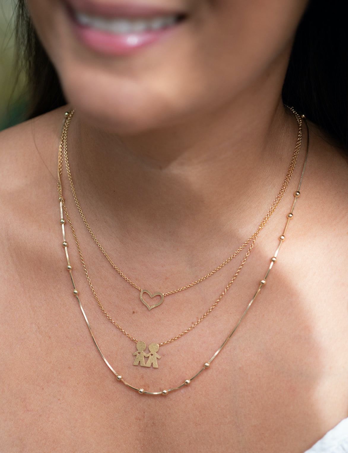 Collar Corazón Borde Gold