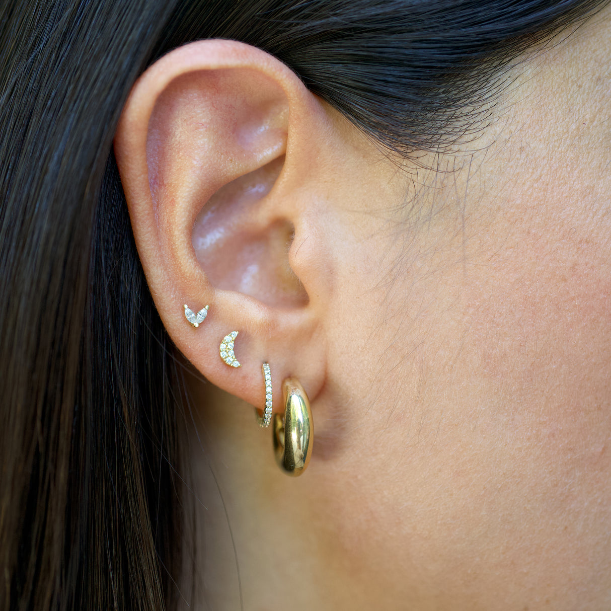 Stud Aro Cz Basic 1.0/8mm 14K