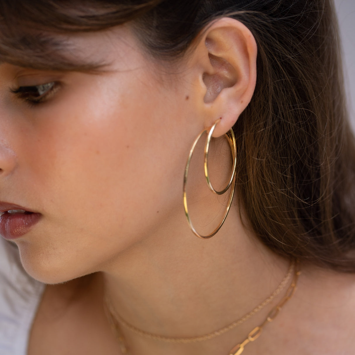 Argolla Cuadrada Grande Gold