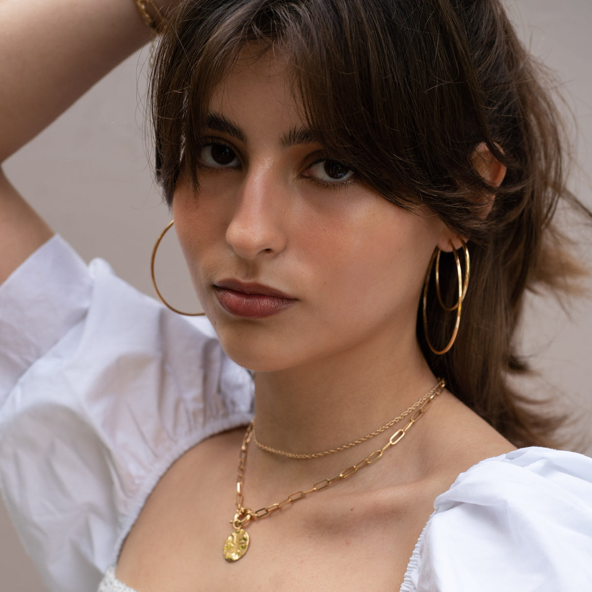 Argolla Cuadrada Grande Gold