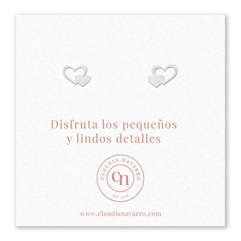 Arete Doble Corazón Silver