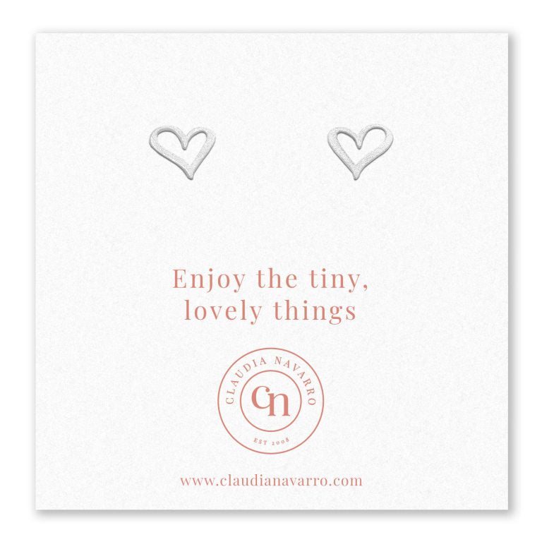 Arete Corazon Dibujado Silver