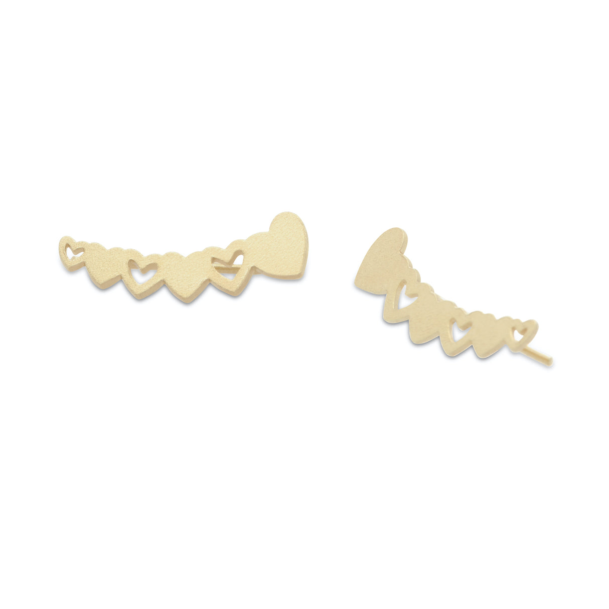 Ear Climber Corazones Gold