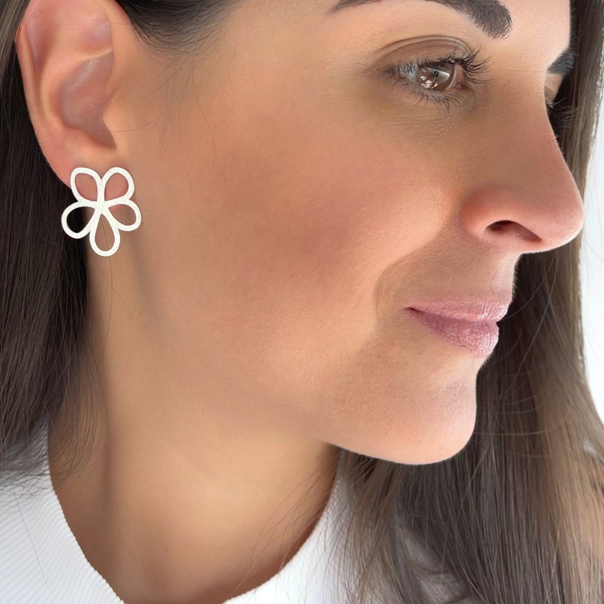 Arete gde Flor Silver