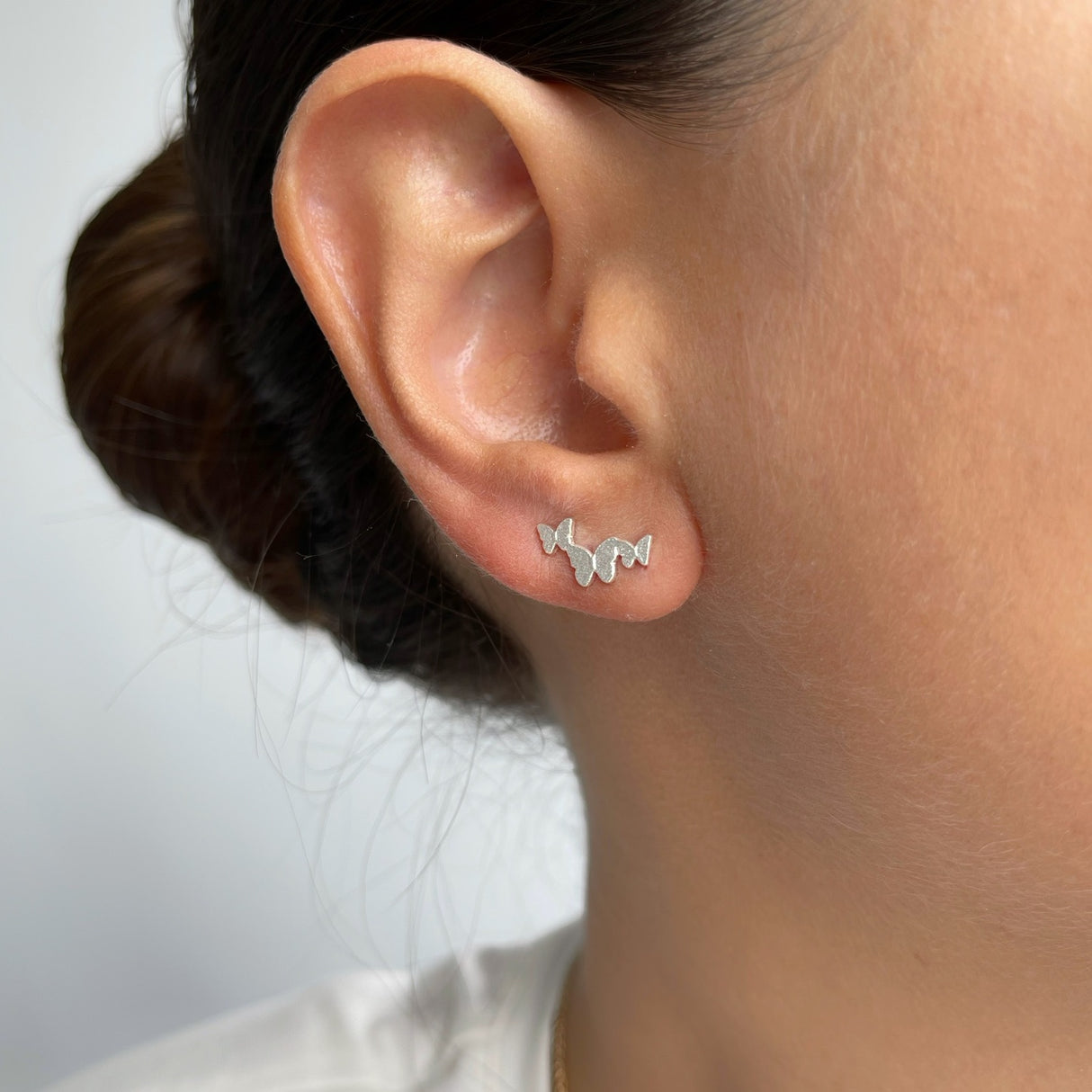 Ear Climber Butterflies Silver