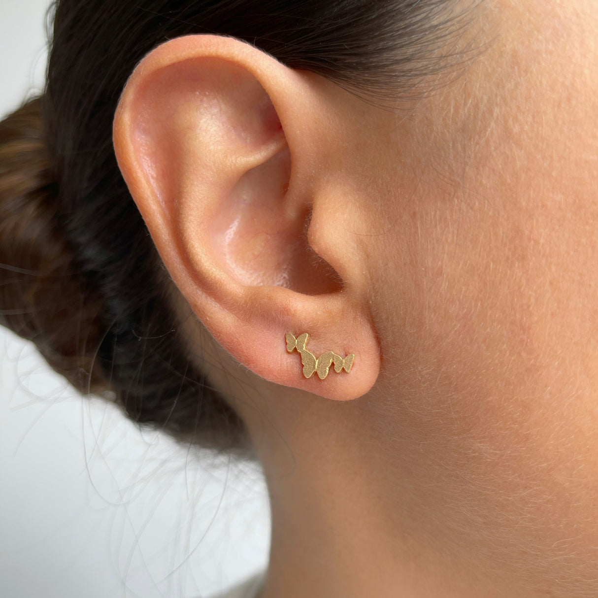 Ear Climber Butterflies Gold