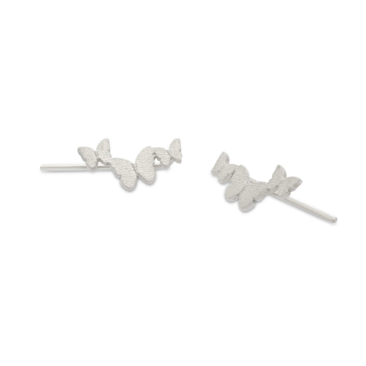 Ear Climber Butterflies Silver