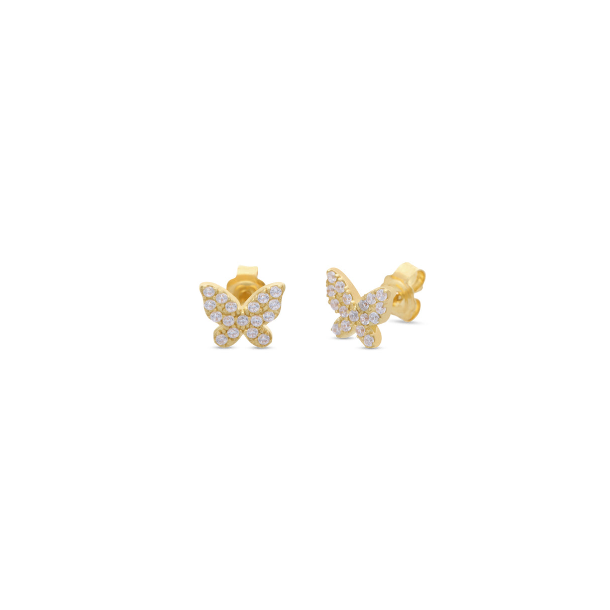 Arete Cz Mini Butterfly Gold