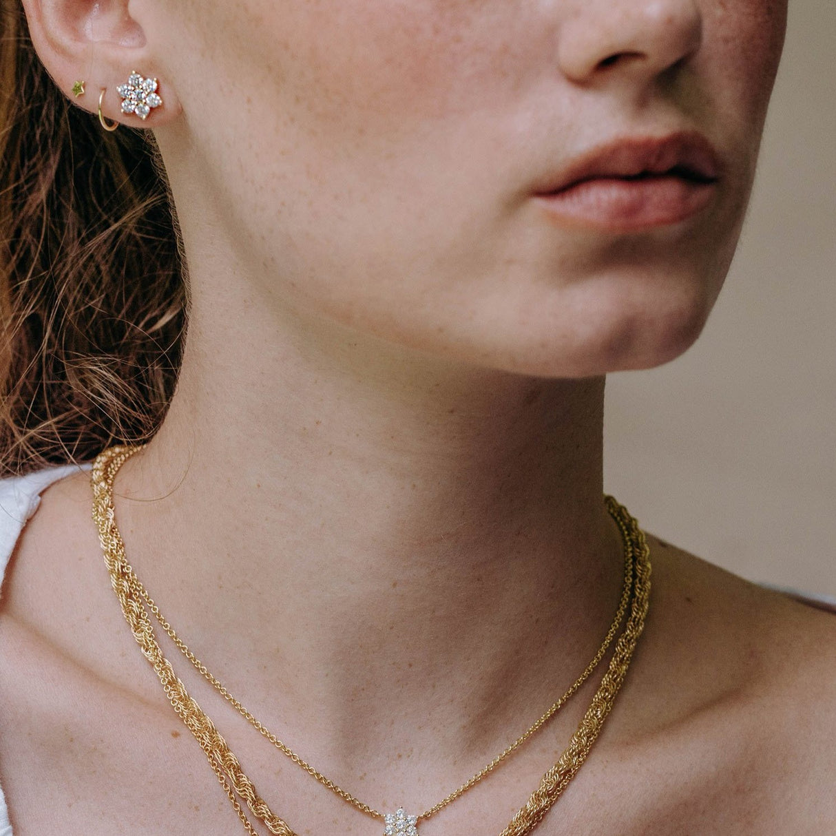 Arete Cz Roseta Sm Gold